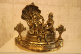 Brass Lord Vishnu and Lakshmi on Sheshnag Idol